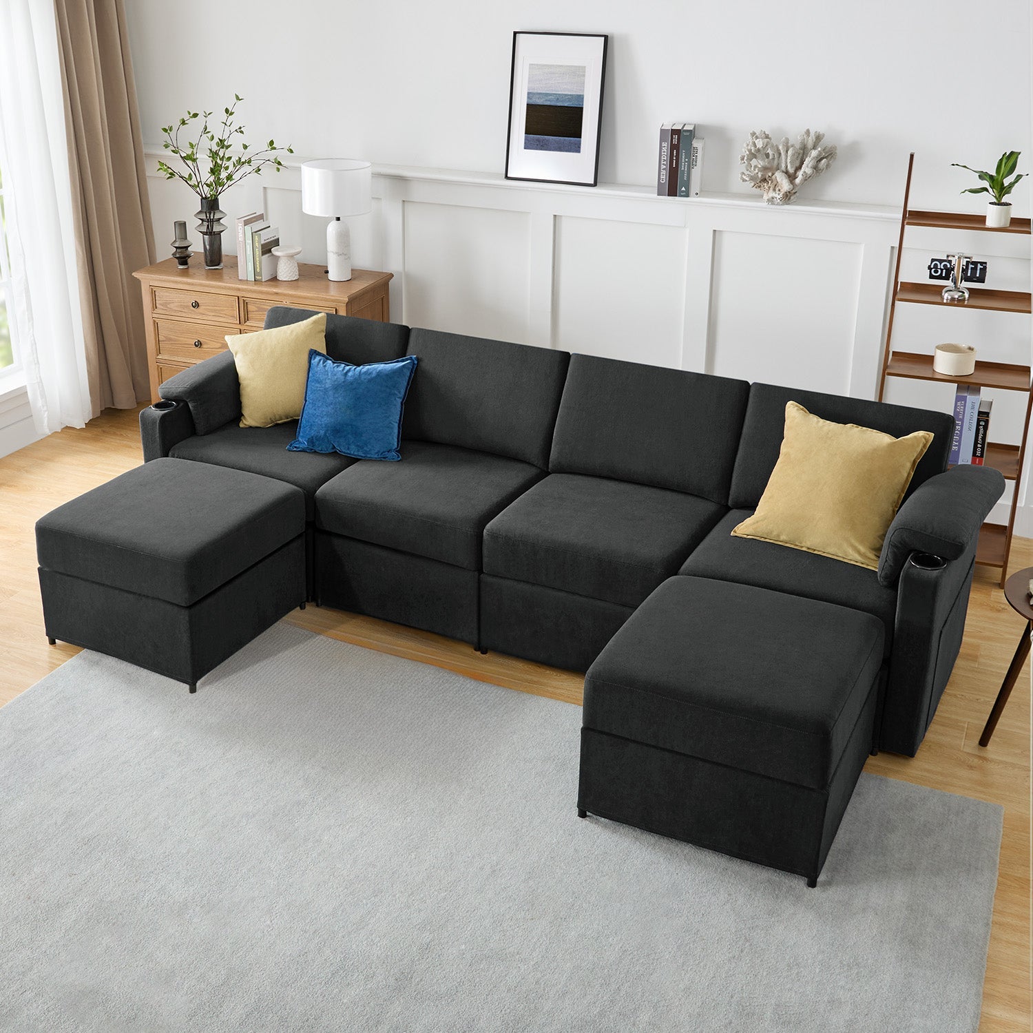 HOMYHOMEY Modular Sectional Sofa 6 Seats - HOMYHOMEY DIRECT