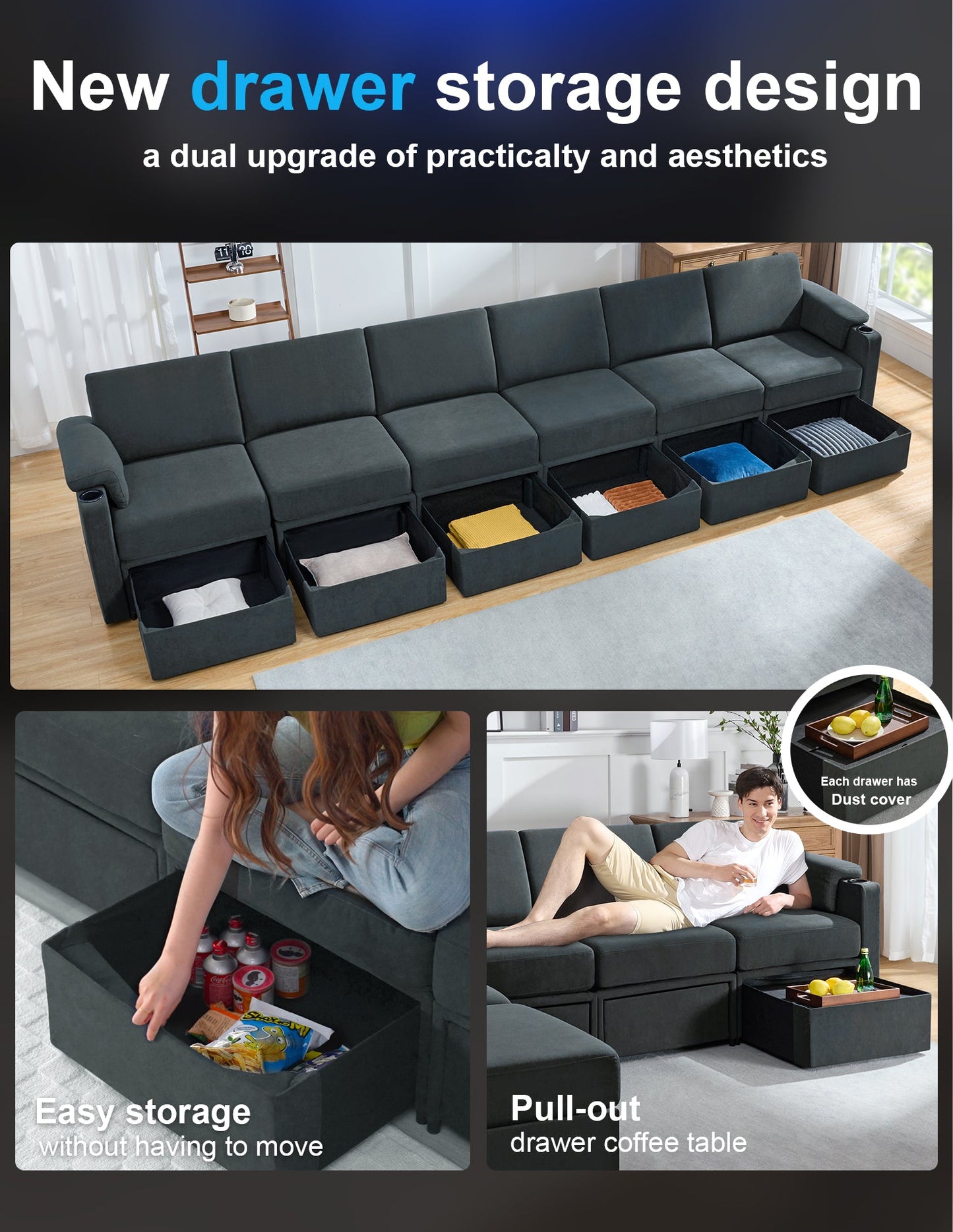 HOMYHOMEY Modular Sectional Sofa The Future Series sofa&love seats - HOMYHOMEY DIRECT