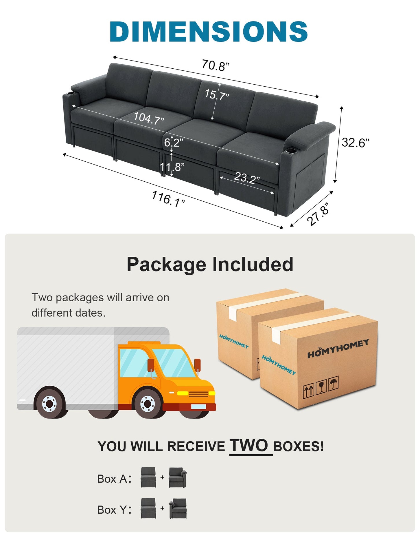 HOMYHOMEY Modular Sectional Sofa The Future Series sofa&love seats - HOMYHOMEY DIRECT