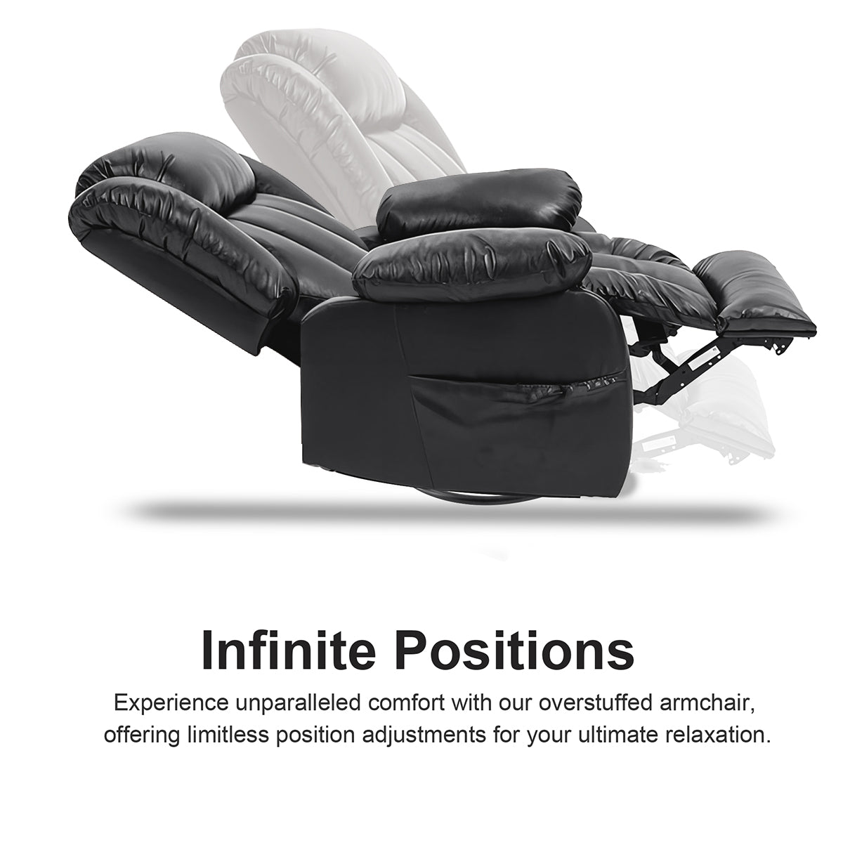 homyhomey Recliner Chair Sofa Reclining Glider Rocking Sleeper Living Room 360° Swivel Recliner Chairs for Adults Theater Chairs Leather Swivel Rocker Recliners Cup Holders Faux Leather - HOMYHOMEY DIRECT