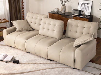 Oversized  Cloud Sofa Couch,Comfy Upholstered Faux Leather Sofas Couches with Deep Seat,Adjustable Back,Modern Sofa for Living Room, Apartment, or Office-Black