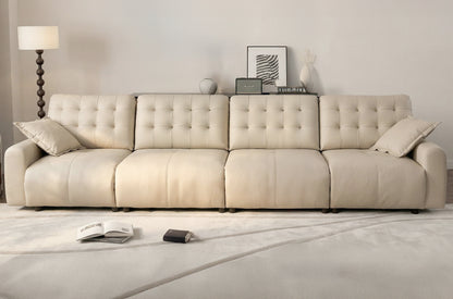 Oversized  Cloud Sofa Couch,Comfy Upholstered Faux Leather Sofas Couches with Deep Seat,Adjustable Back,Modern Sofa for Living Room, Apartment, or Office-Black