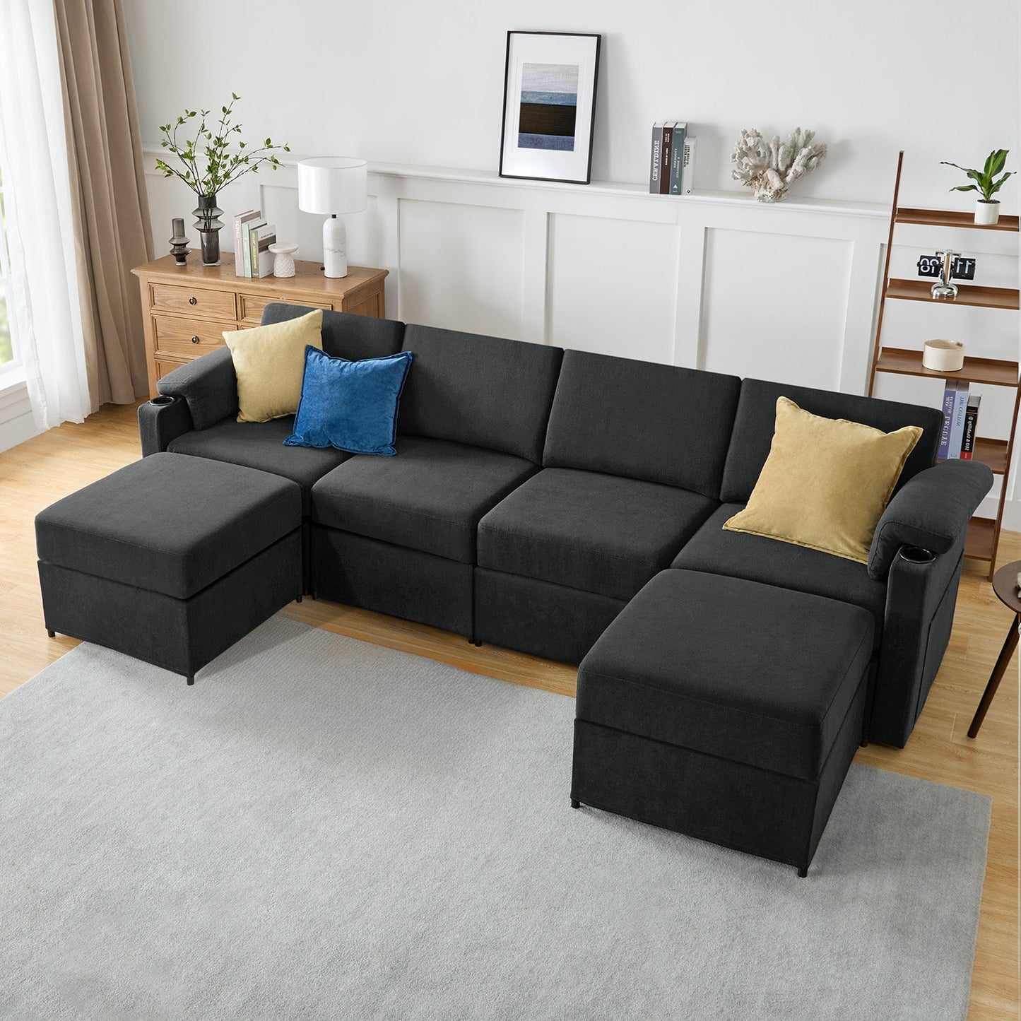 HOMYHOMEY Modular Sectional Sofa 6 Seats - HOMYHOMEY DIRECT