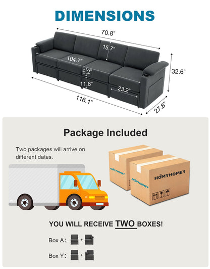 HOMYHOMEY Modular Sectional Sofa The Future Series sofa&love seats - HOMYHOMEY DIRECT