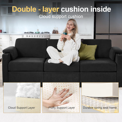 L Shaped Modular Sectional Cloud Sofa - HOMYHOMEY DIRECT