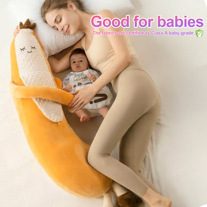 Full Body Sleep Buddy Hugging Pillow with Gentle Patting Function, Warm Compress & Custom Voice Recording, Ergonomic Long Plush Relaxation Pillow for Stress Relief & Better Night Sleep